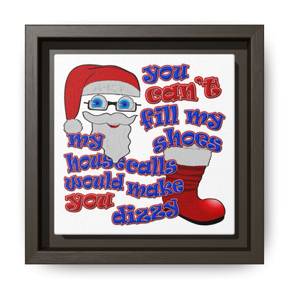 santa's shoes - framed canvas art (white)