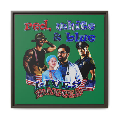 rw&b lives matter - framed canvas art (dark green)