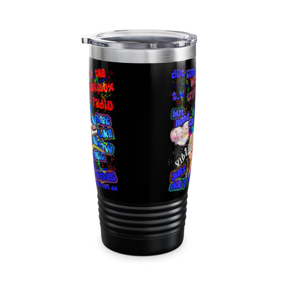 drop the beat - Ringneck Tumbler, 20oz (black)
