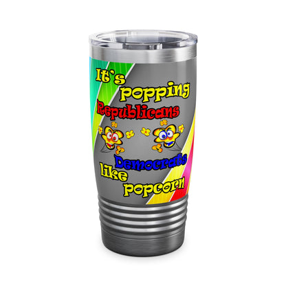 popping like popcorn - Ringneck Tumbler, 20oz (rainbow split)