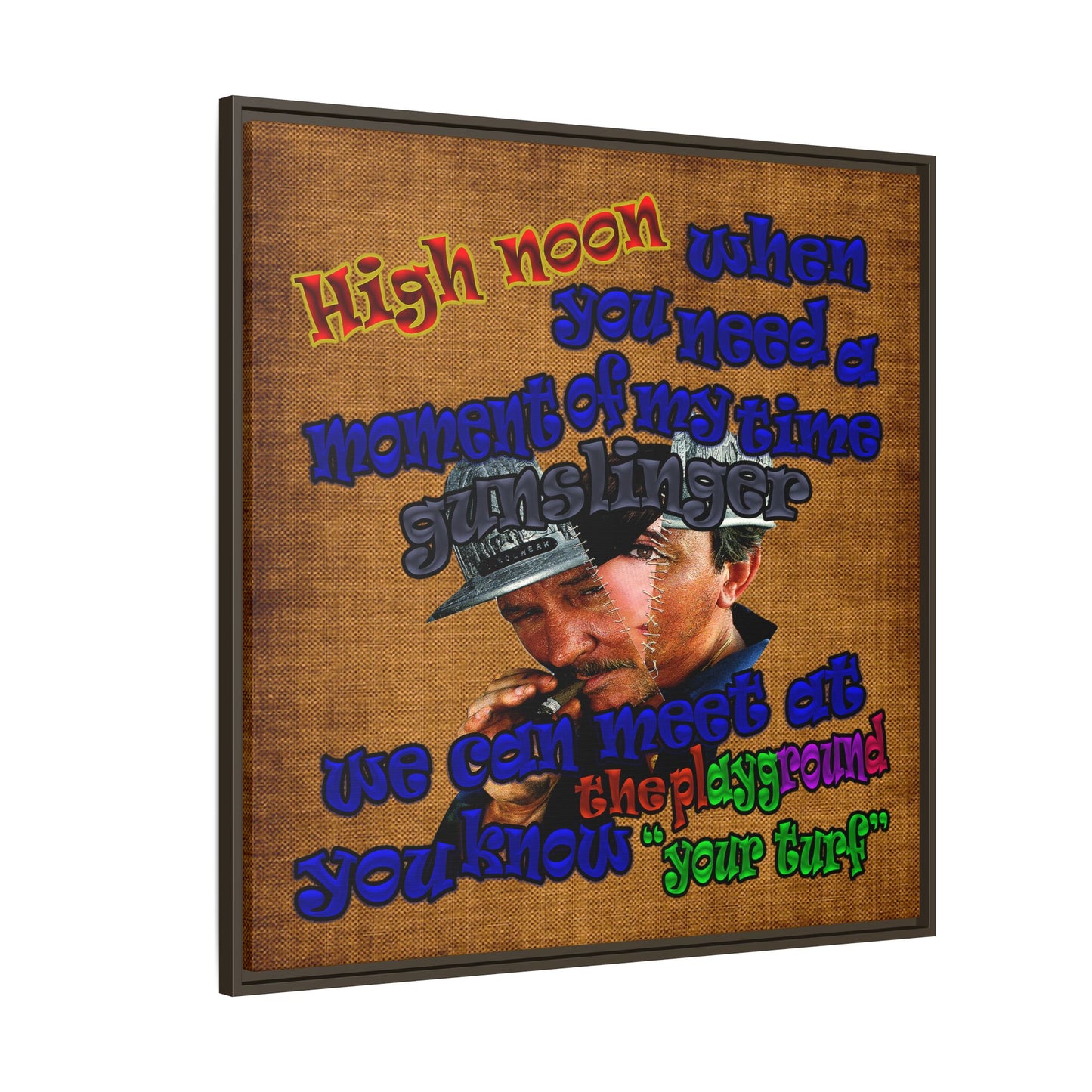 high noon - framed canvas art (brown papyrus)