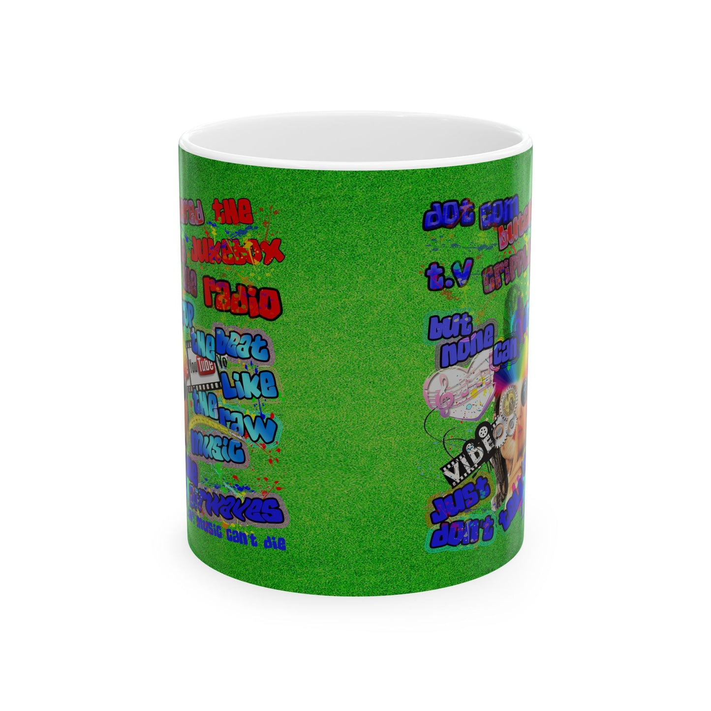 drop the beat - White Mug (green turf)