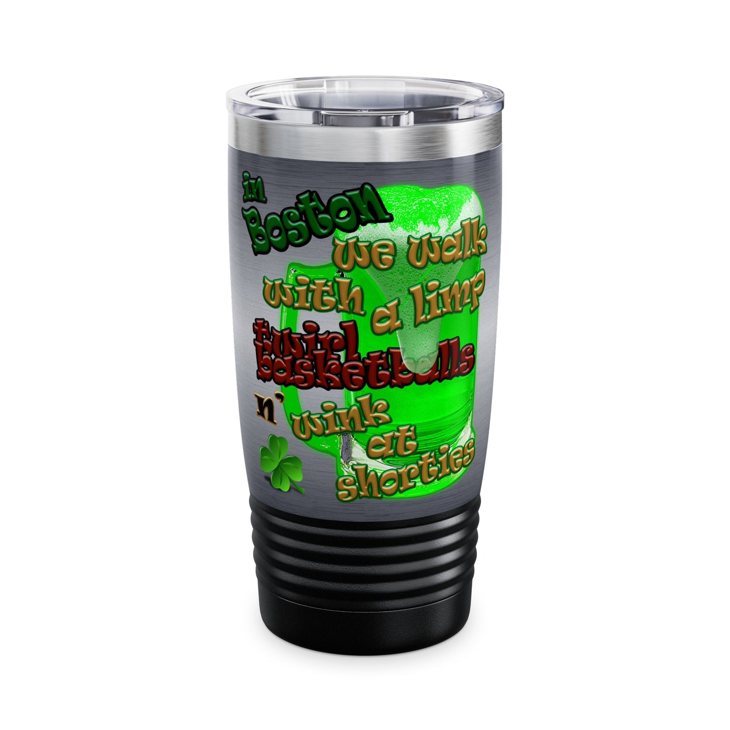 celtics logo - Ringneck Tumbler, 20oz (brushed nickel)