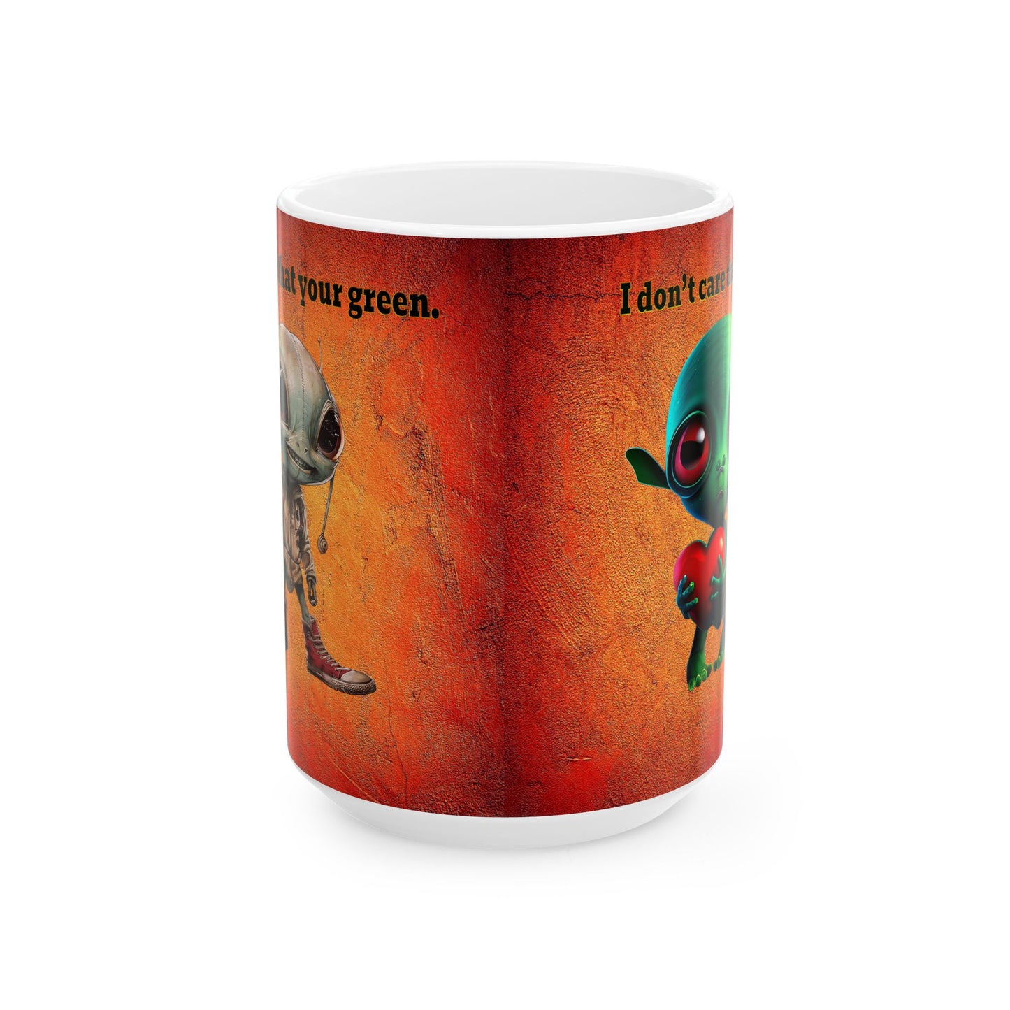 I don't care that your grey - White Mug (burnt orange)