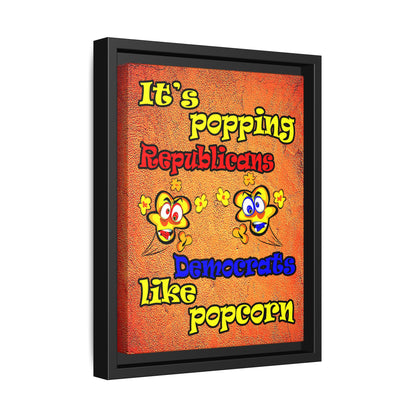 popping like popcorn - framed canvas art (burnt orange)