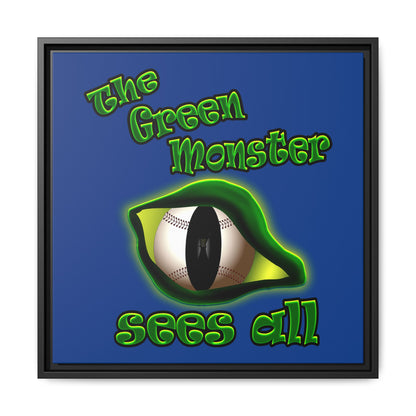 green monster - framed canvas art (dark blue)