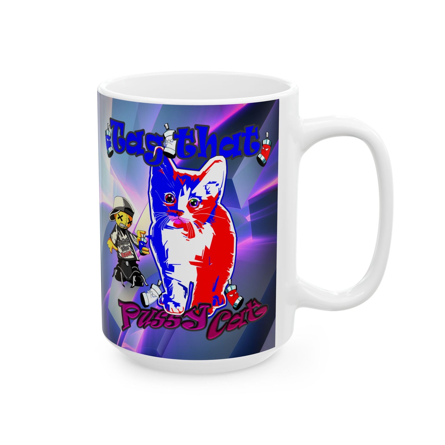 tag that - White Mug (grey-pink wave)