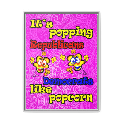 popping like popcorn - framed canvas art (pink swirl)