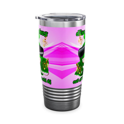 disc jockey - Ringneck Tumbler, 20oz (light blue-pink wave)