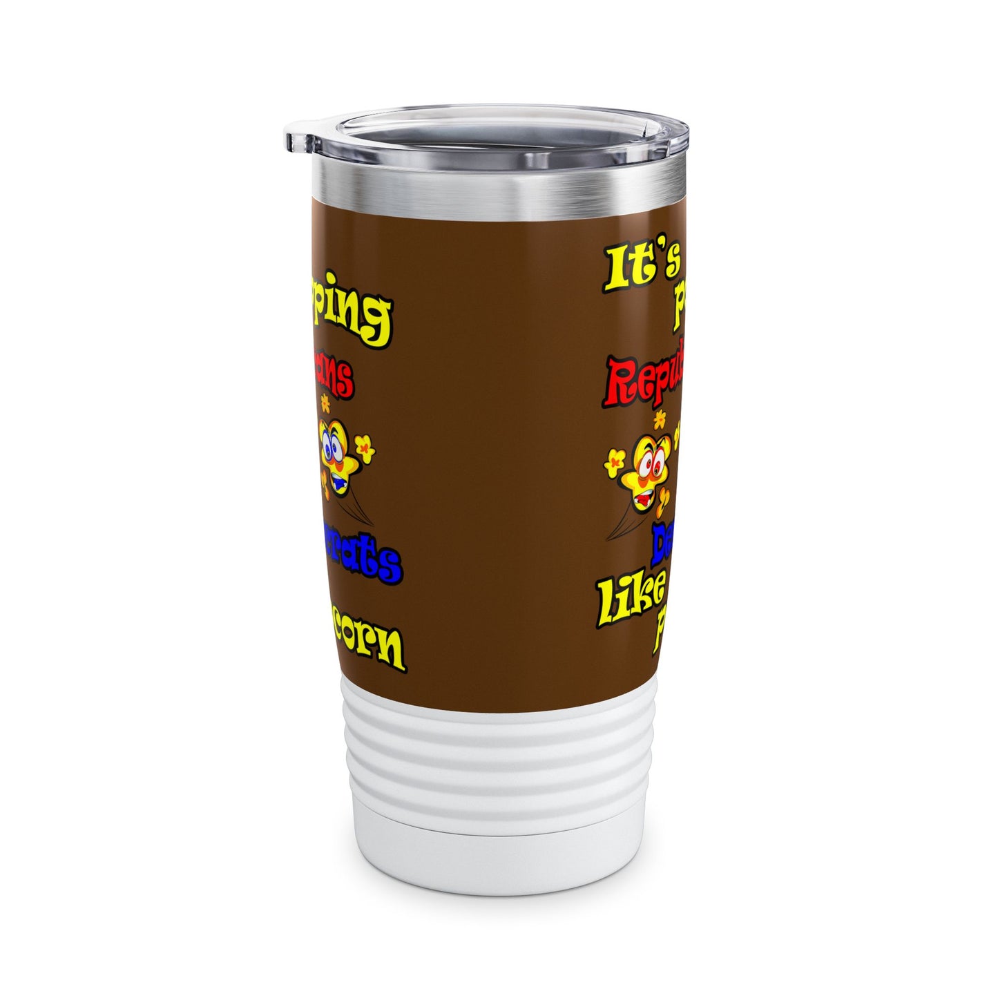 popping like popcorn - Ringneck Tumbler, 20oz (brown)