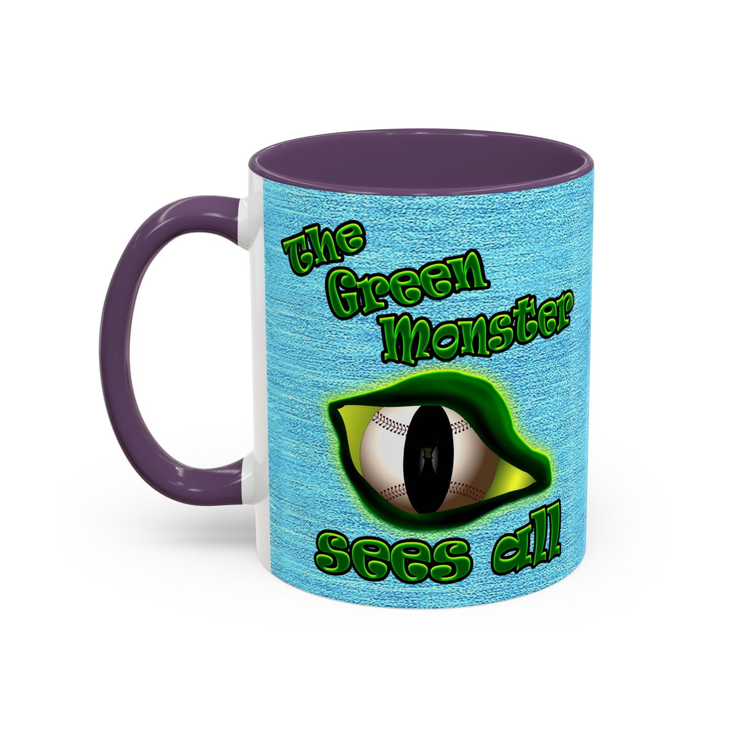 green monster - Accent Mug (faded blue)