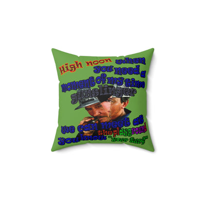 high noon - Faux Suede Square Pillow - (green)