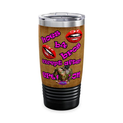 hoes b4 bros - Ringneck Tumbler, 20oz (brown papyrus)
