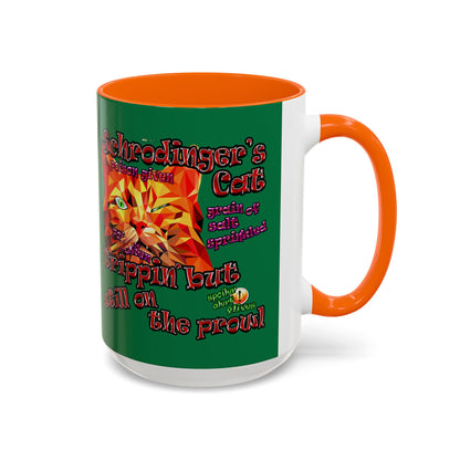 schrodinger's cat - Accent Mug (dark green)