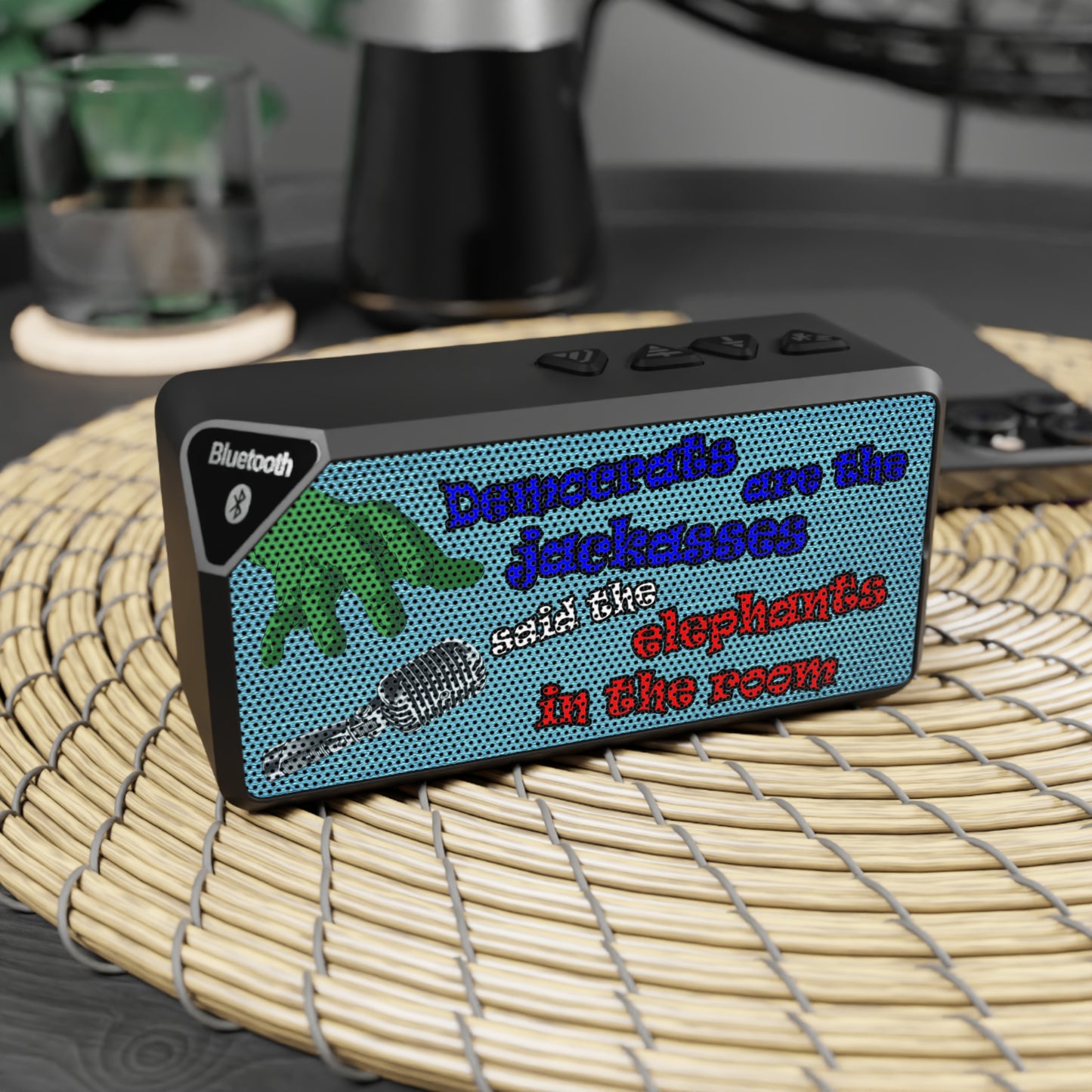 donkeys and elephants - Jabba Bluetooth Speaker (faded blue)