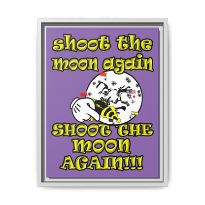 shoot the moon again - framed canvas art (light purple)