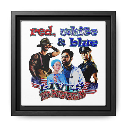 rw&b lives matter - framed canvas art (white)