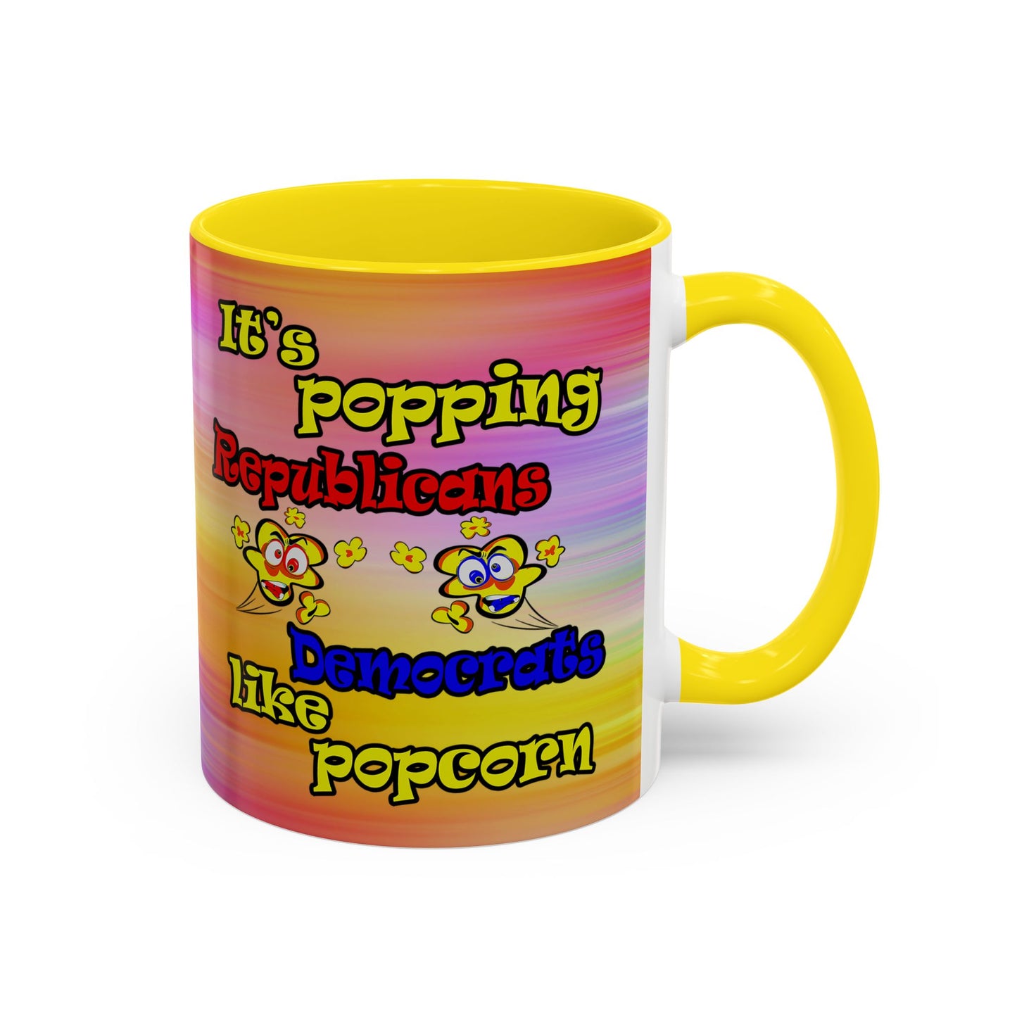 popping like popcorn - Accent Mug (color blur)