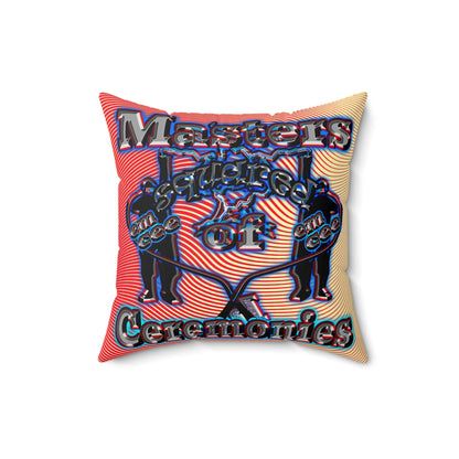 em cee squared - Spun Polyester Square Pillow - (yellow-orange wave)