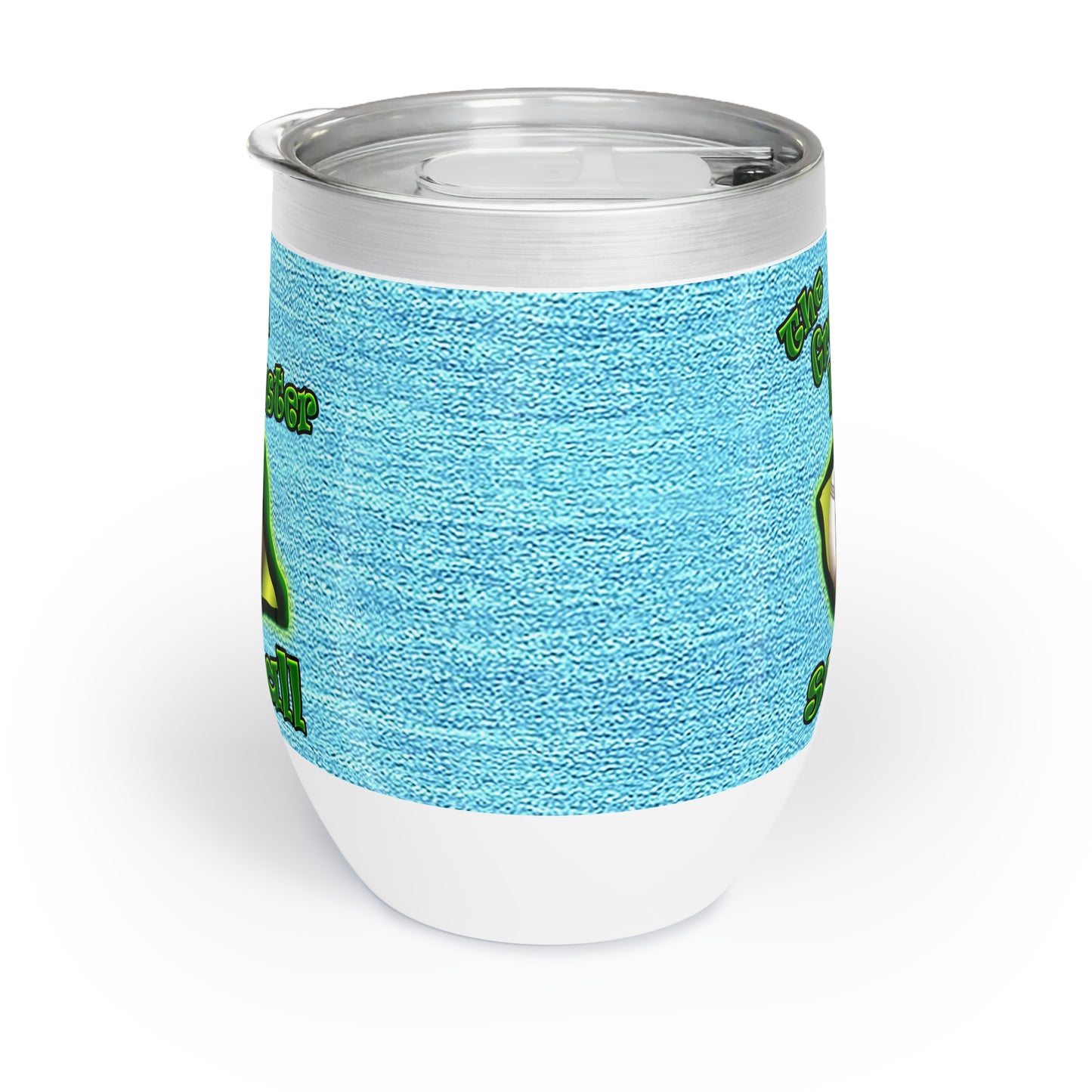 green monster - Chill Wine Tumbler (faded blue)
