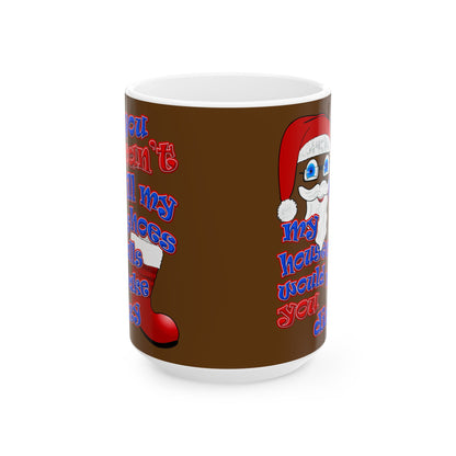 santa's shoes - White Mug (brown)