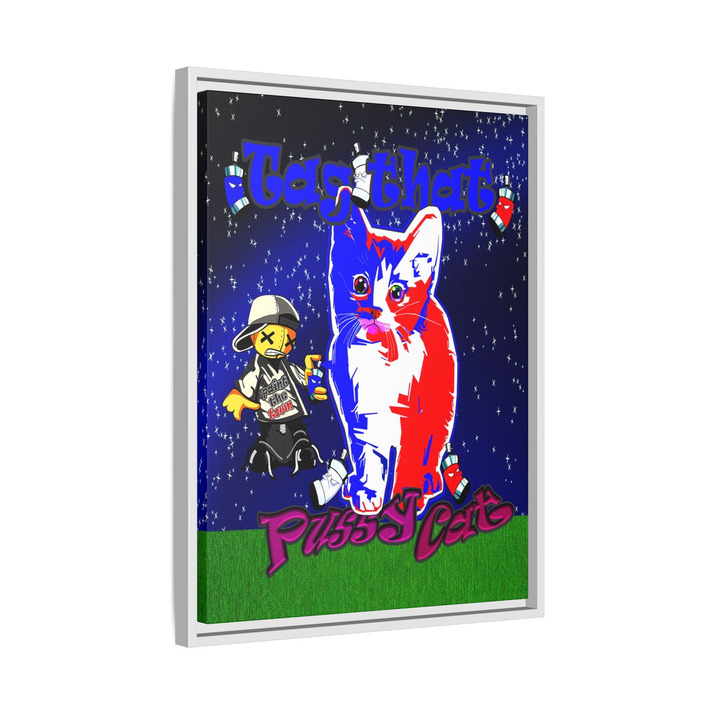 tag that - framed canvas art ('snoops' background)