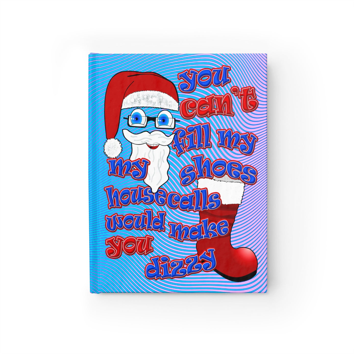 santa's shoes - journal-blank (light blue-purple wave)