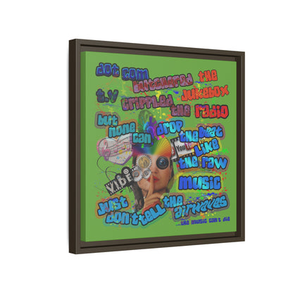 drop the beat - framed canvas art (green)