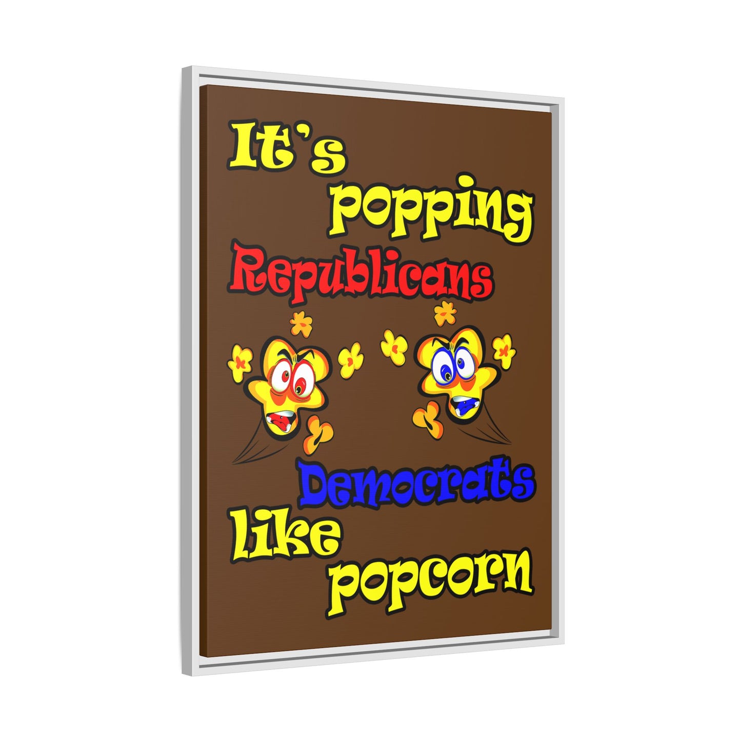 popping like popcorn - framed canvas art (brown)