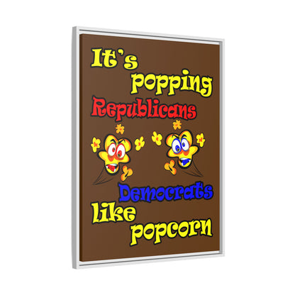 popping like popcorn - framed canvas art (brown)