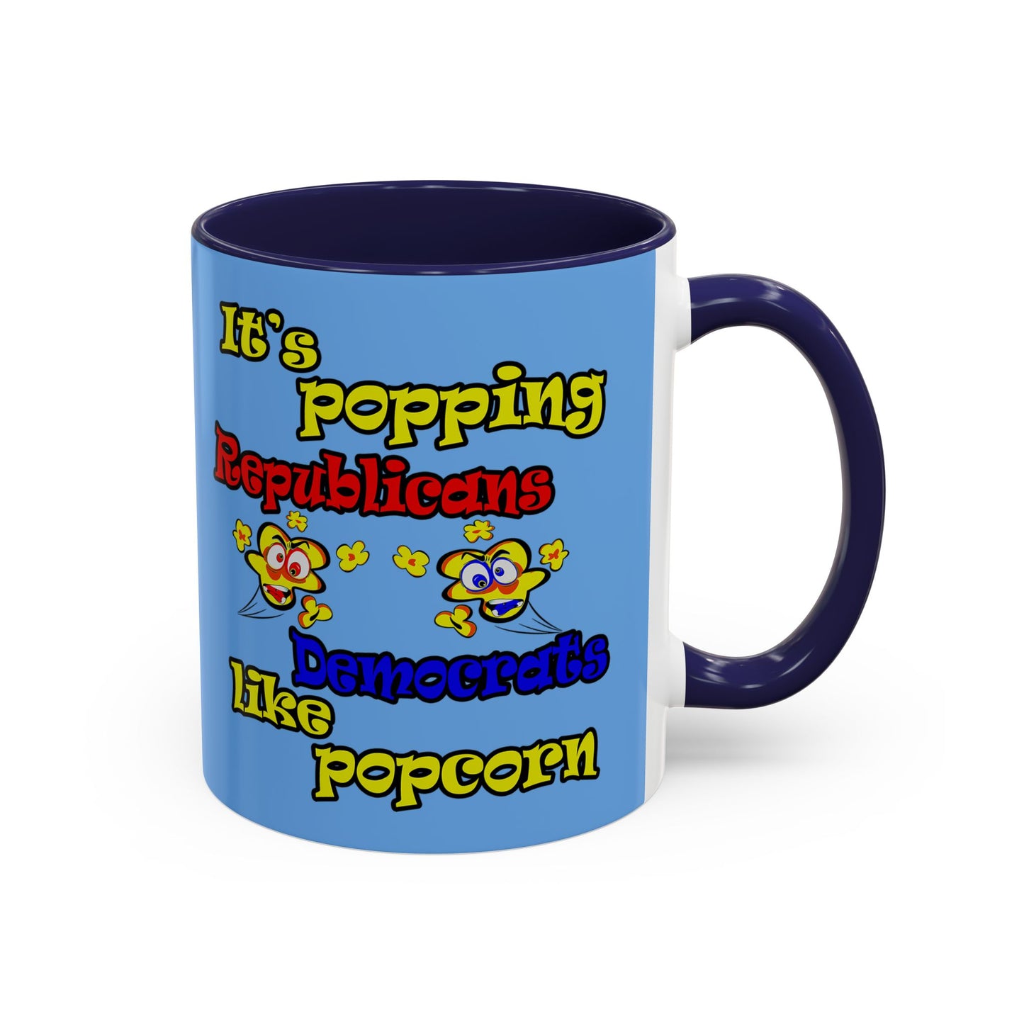 popping like popcorn - Accent Mug (light blue)