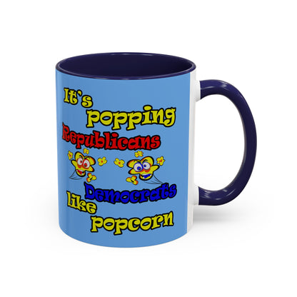 popping like popcorn - Accent Mug (light blue)