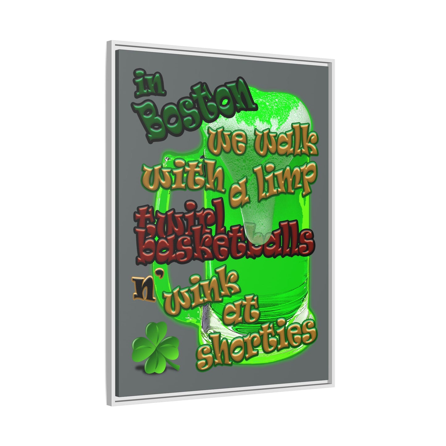 celtics logo - framed canvas art (dark grey)