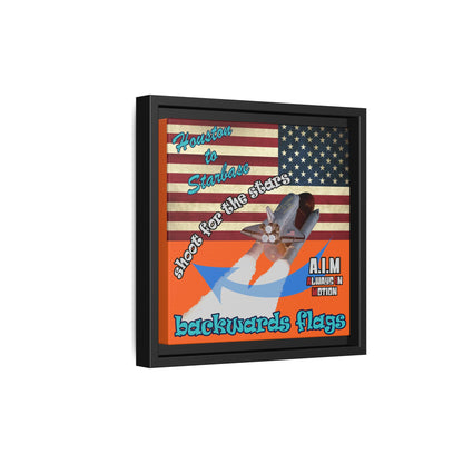 shoot for the stars - framed canvas art (orange)
