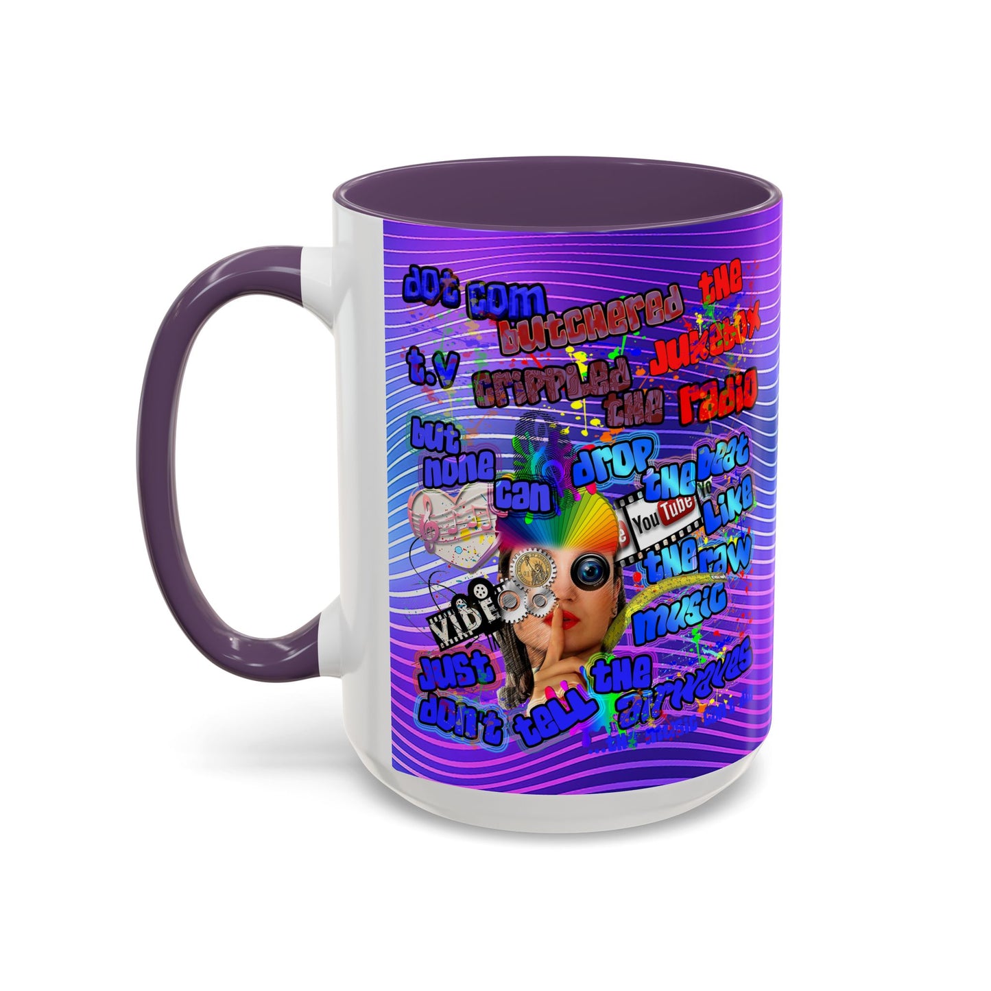 drop the beat - Accent Mug (purple wave)