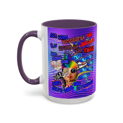 drop the beat - Accent Mug (purple wave)
