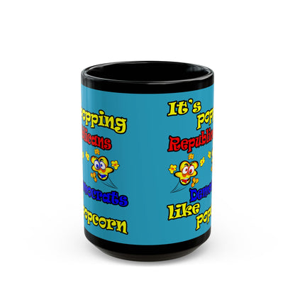 popping like popcorn - Black Mug (turquoise)