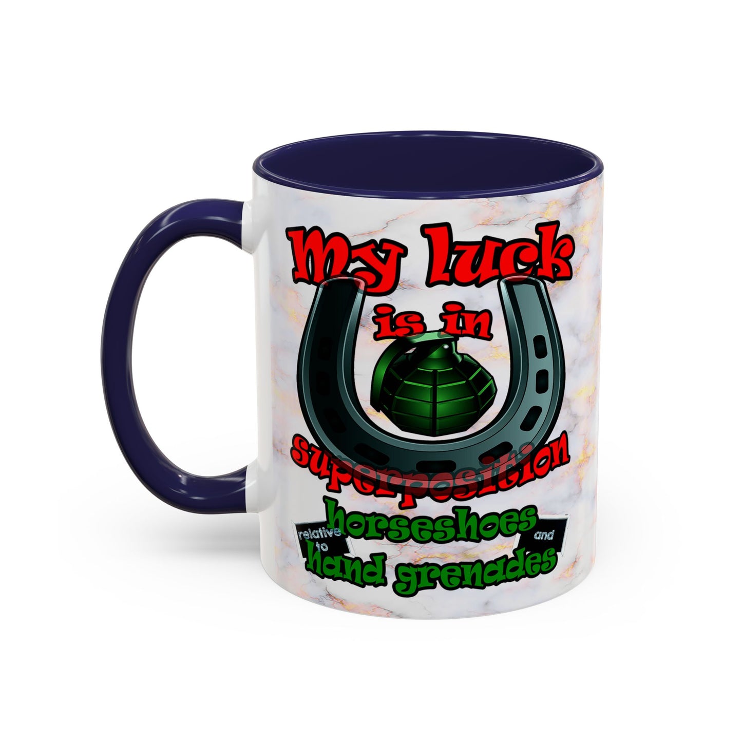 my luck - Accent Mug (white marble)