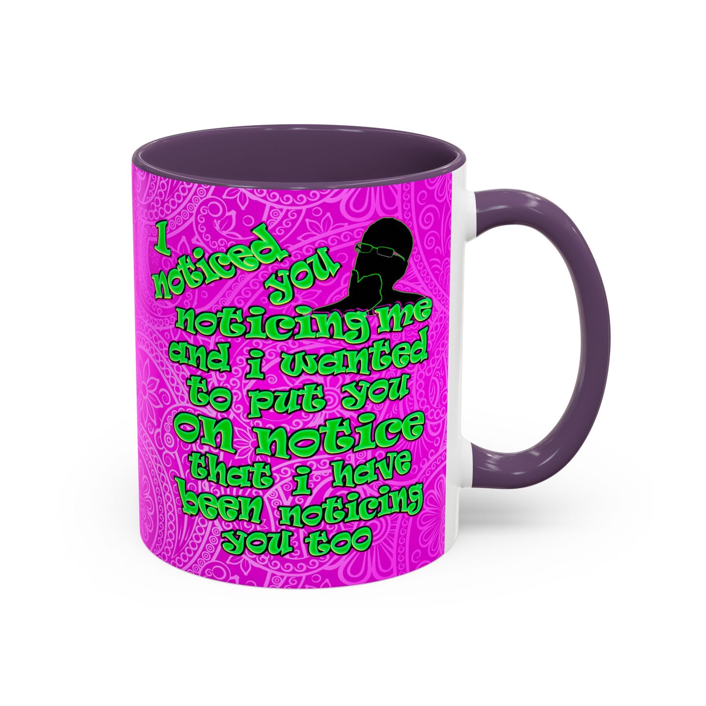 noticed you noticing - Accent Mug (pink swirl)