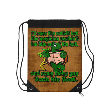 turtle race - Drawstring Bag (dichromatic brown papyrus)