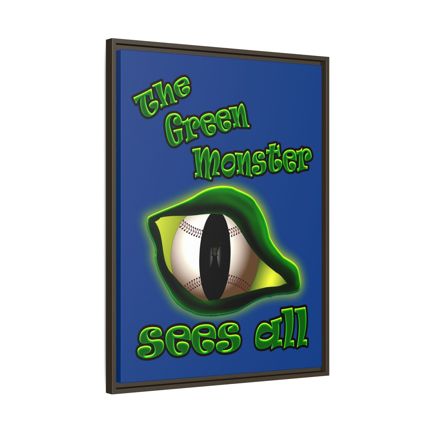 green monster - framed canvas art (dark blue)