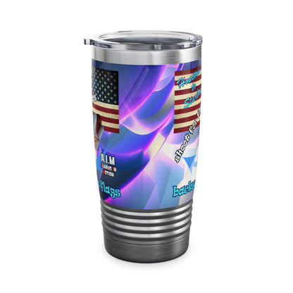 shoot for the stars - Ringneck Tumbler, 20oz (grey-pink wave)