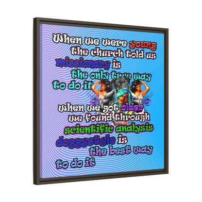 doggystyle - framed canvas art (light blue-purple wave)