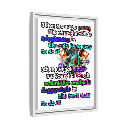 doggystyle - framed canvas art (white)