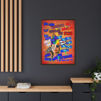 drop the beat - framed canvas art (burnt orange)