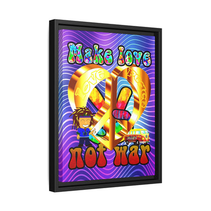 love peace - framed canvas art (purple wave)