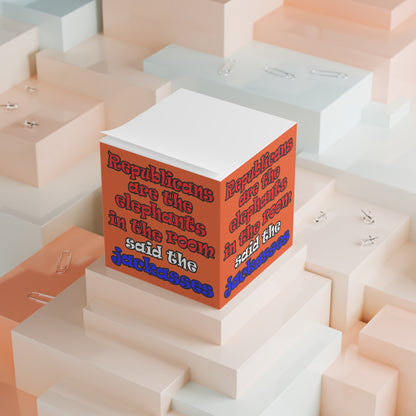 donkeys and elephants - note cube (orange)