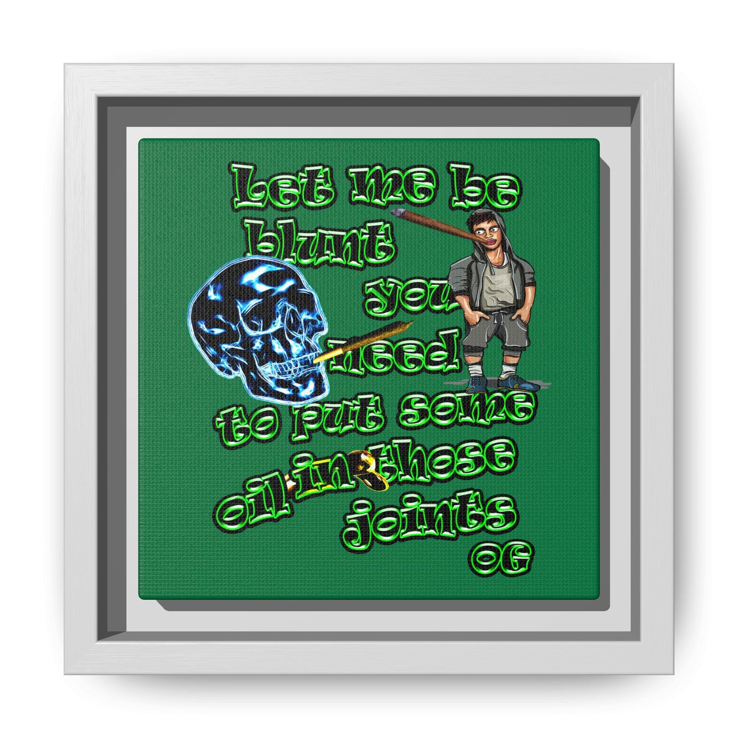 og - framed canvas art (dark green)