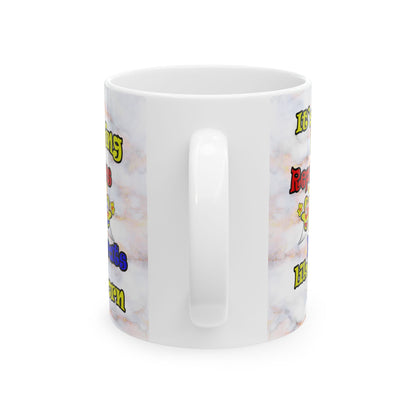 popping like popcorn - White Mug (white marble)