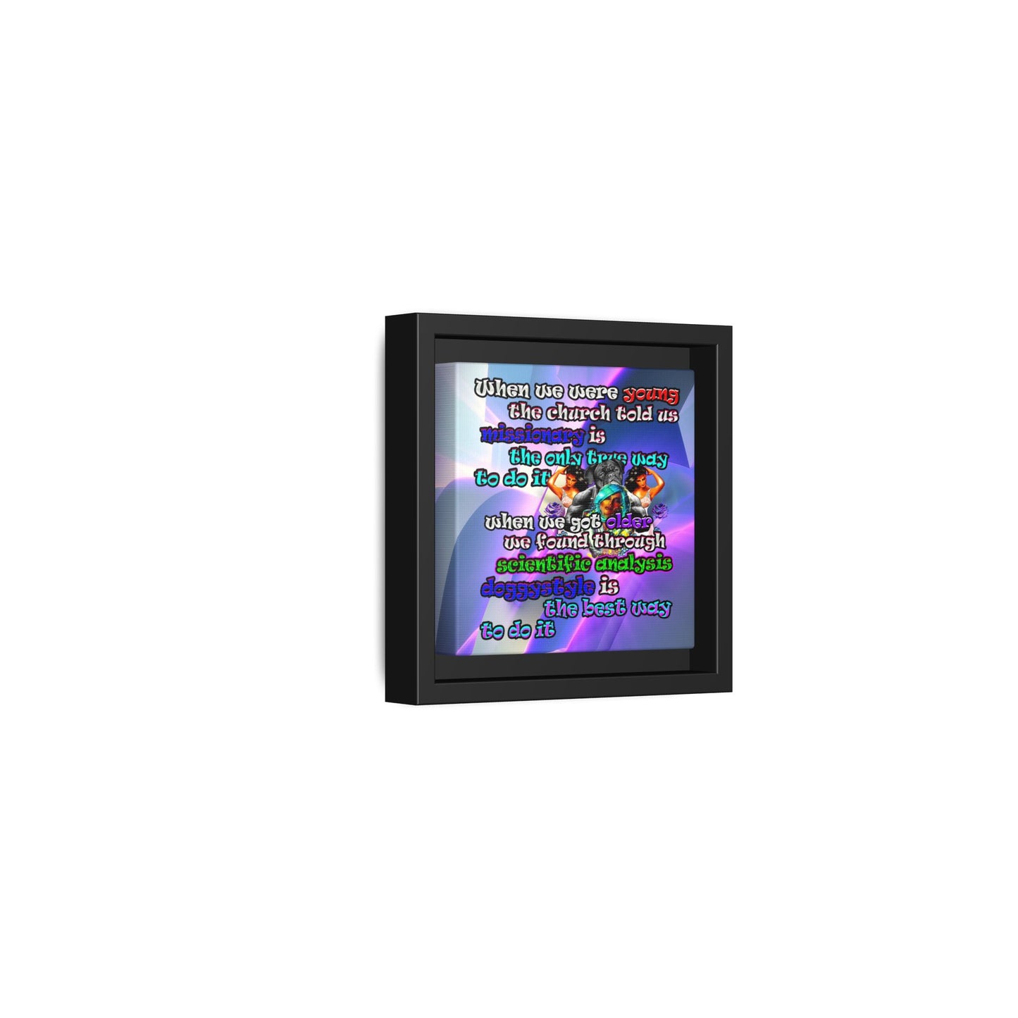 doggystyle - framed canvas art (grey-pink wave)